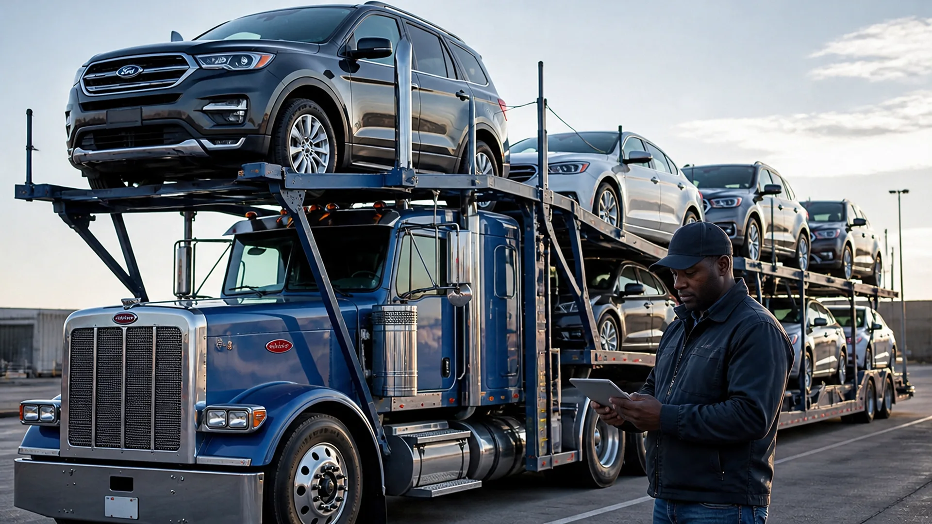 Auto transporter managing vehicle loads on a car carrier