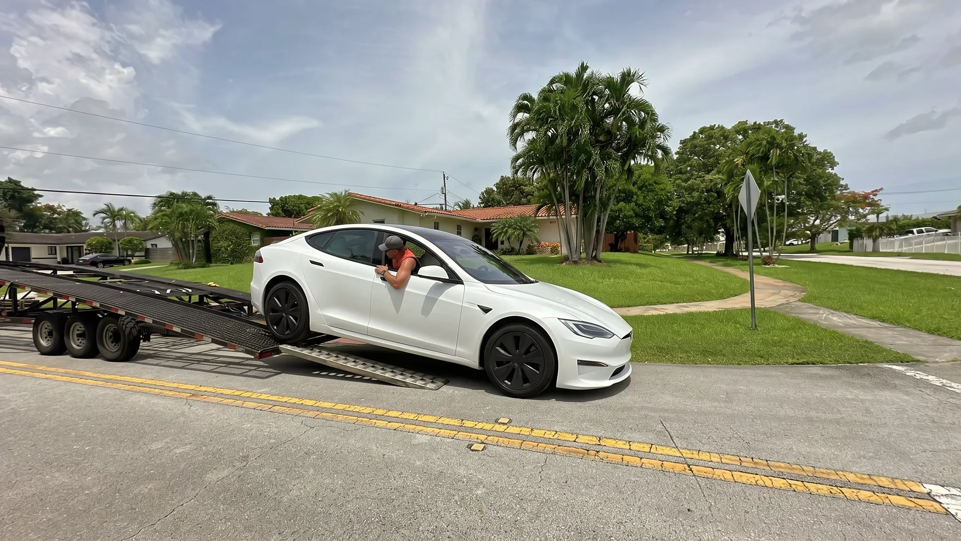 the EV is being transported