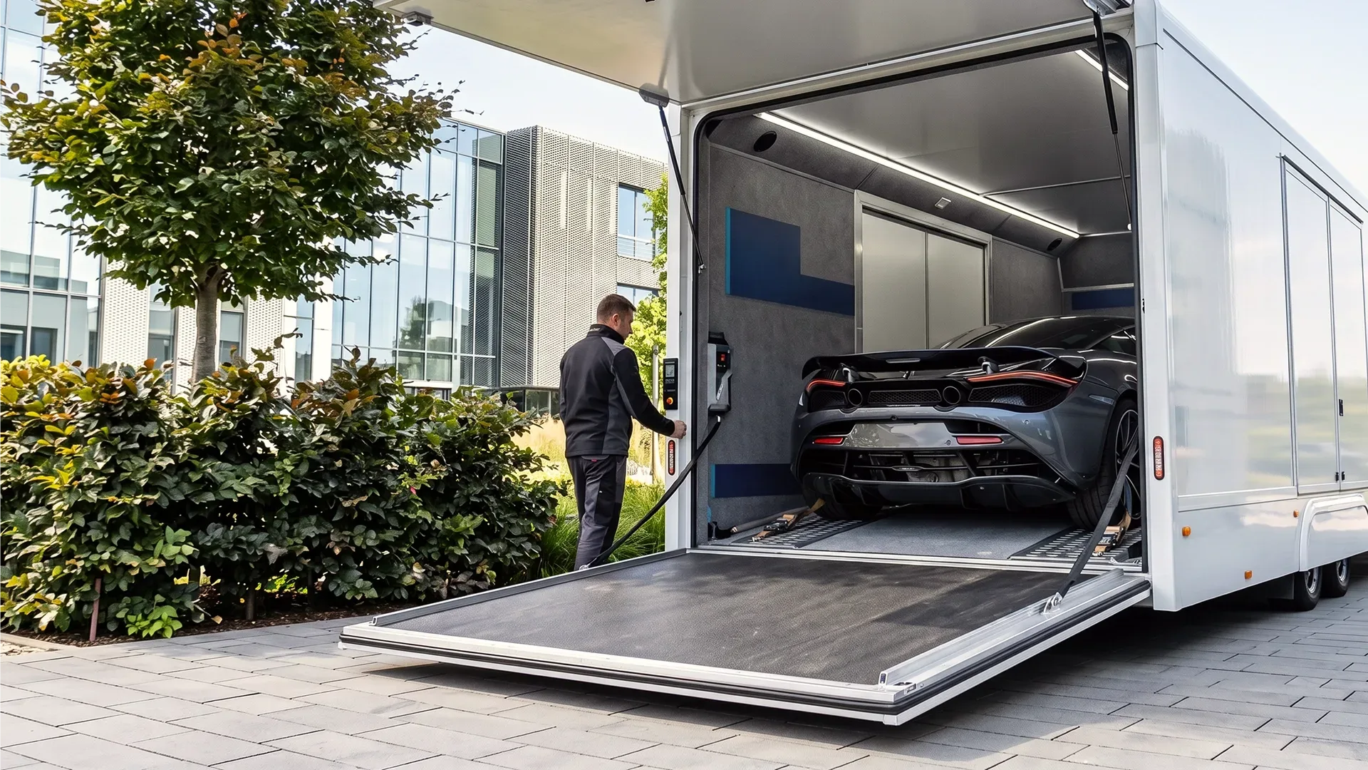 Enclosed auto transport for a luxury vehicle