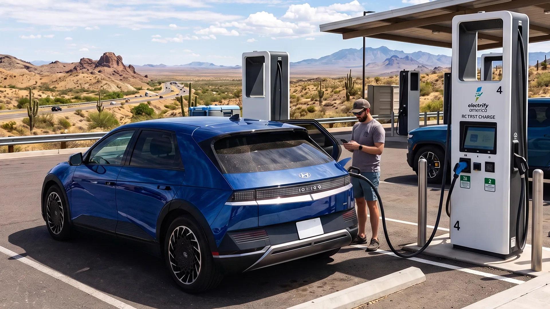 Electric vehicle using a DC fast charging station
