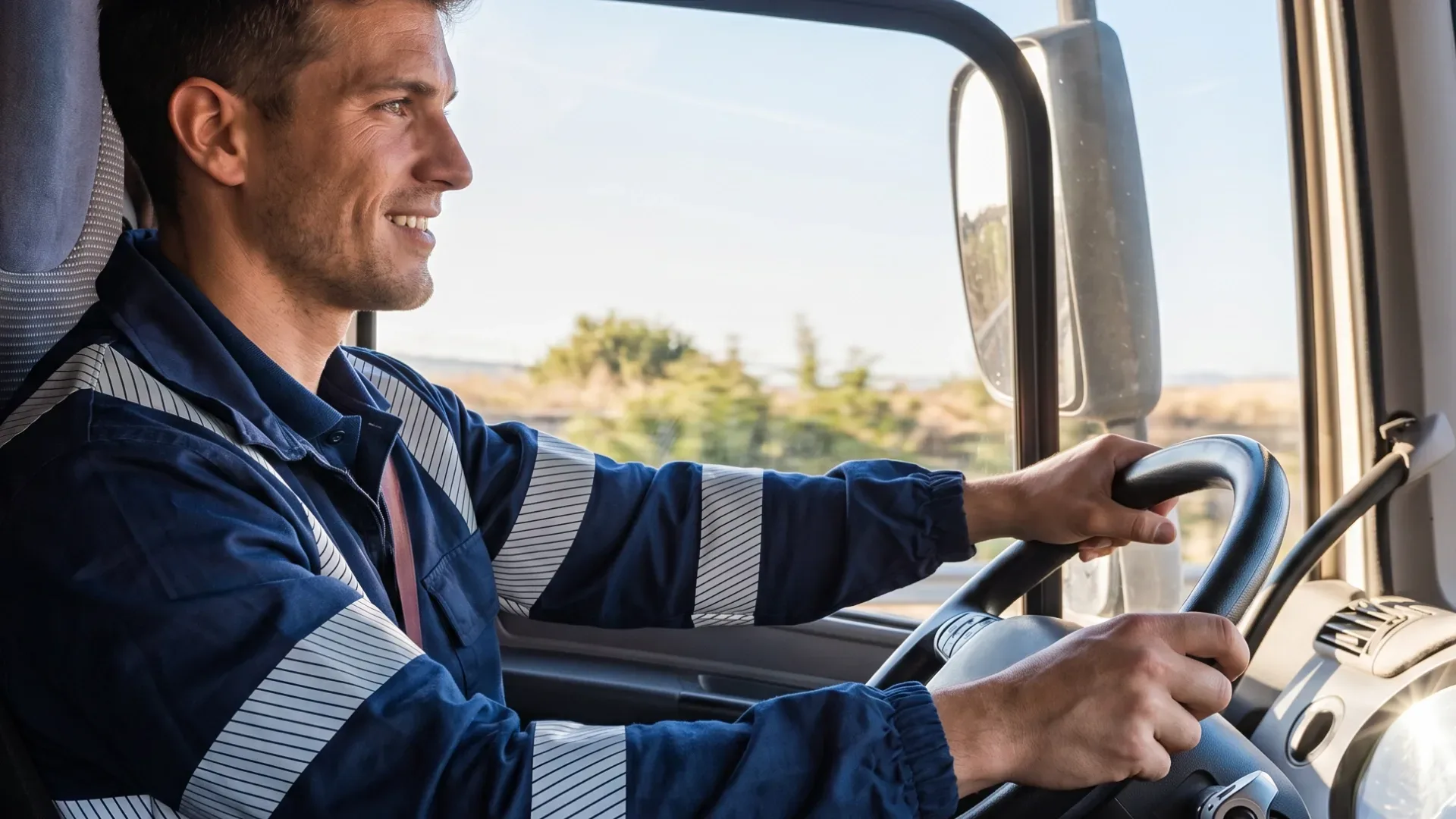 Driver is driving a truck