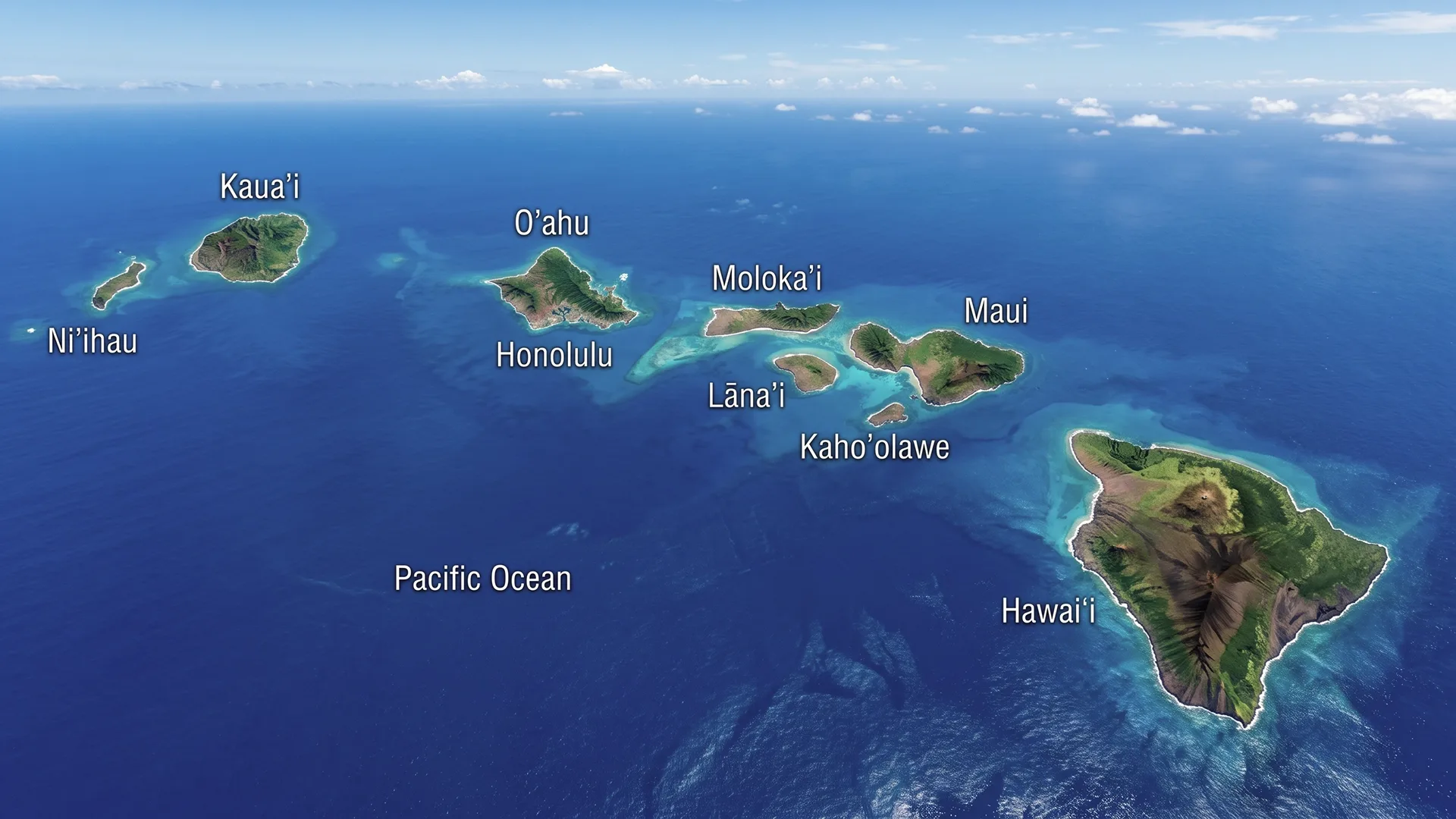 The map of Hawai