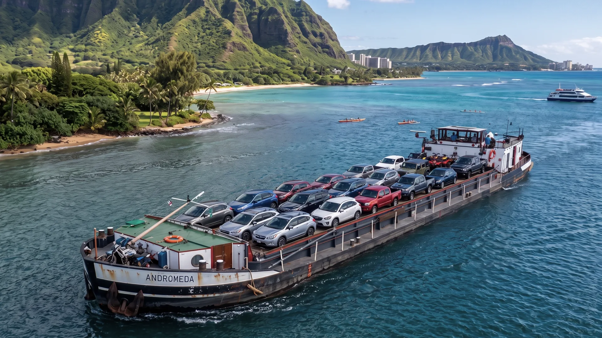The sship os shipping cars in Hawai