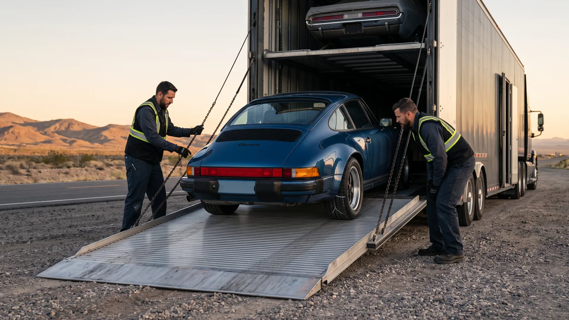 loading the car into a Nexus enclosed trailer