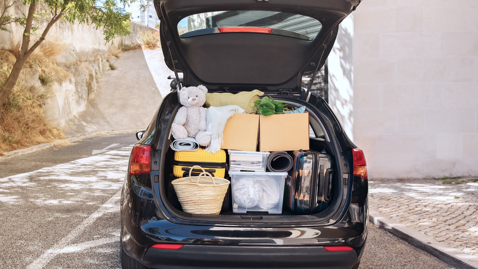 The car filled with stuff