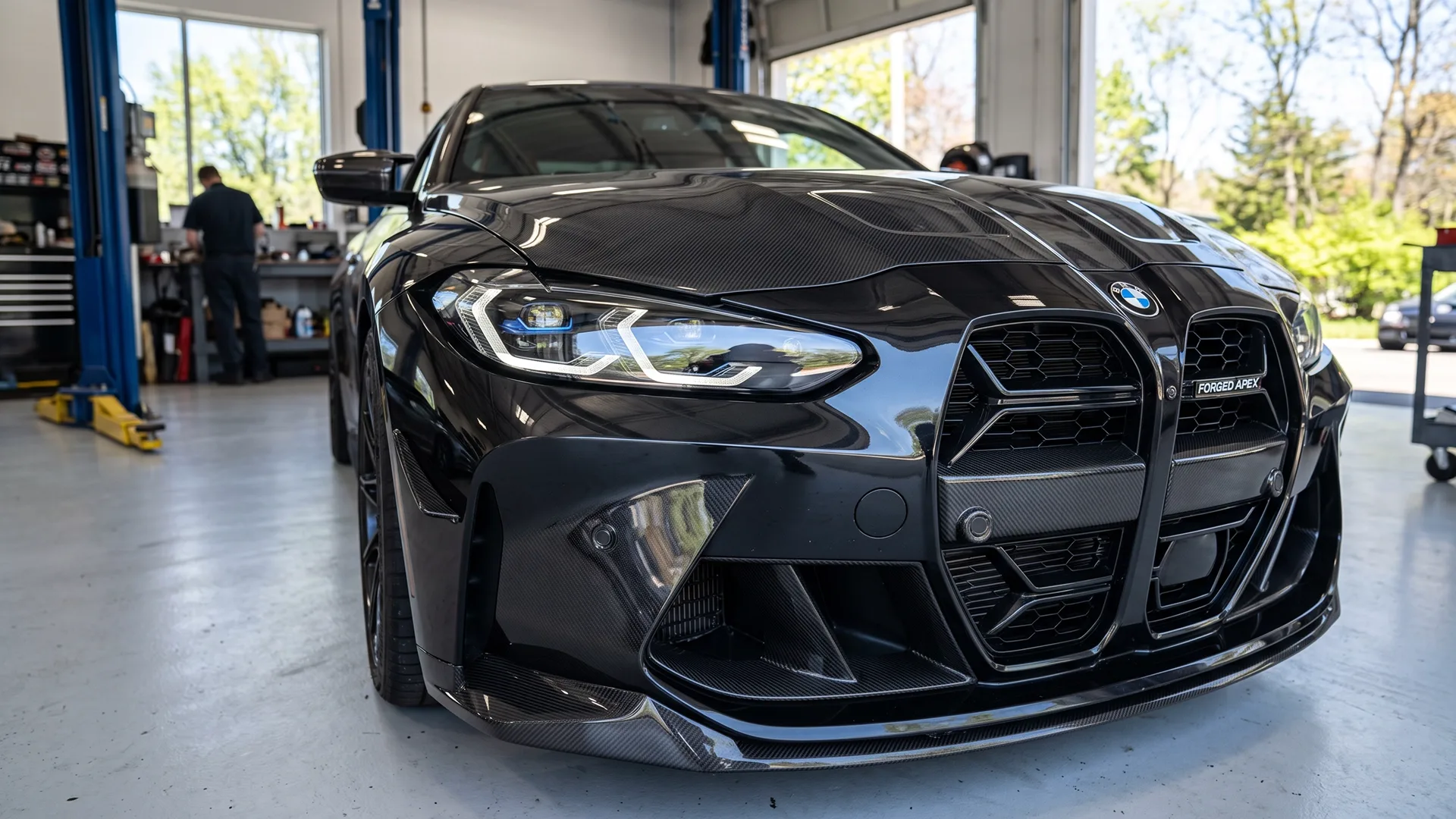 Modified car with custom carbon fiber bodywork