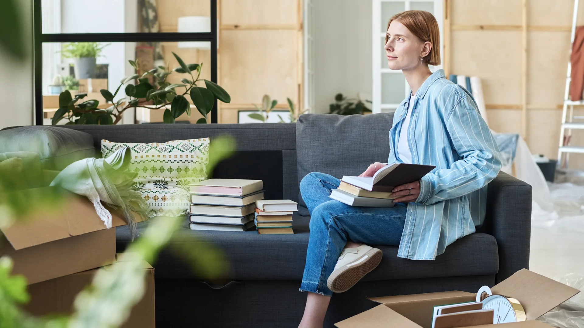 Woman preparing for a cross-country move