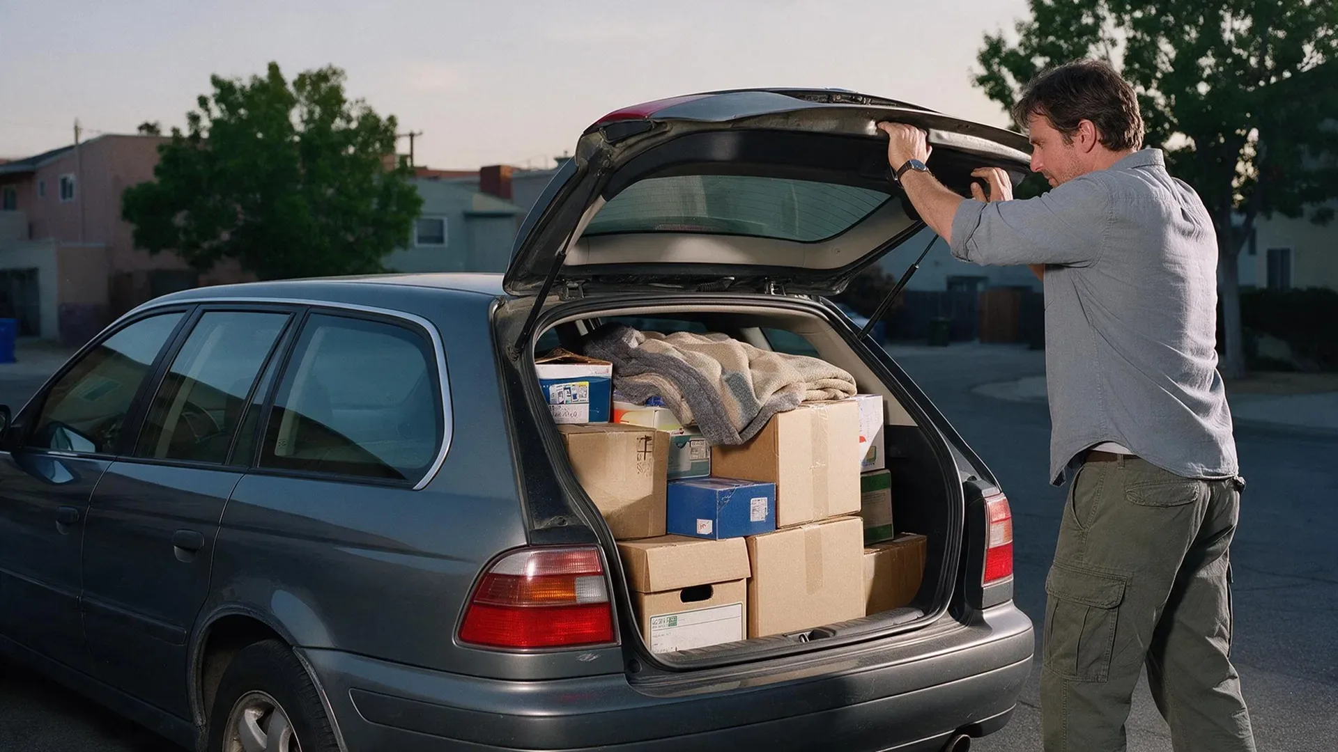 Person moving boxes locally using their own car