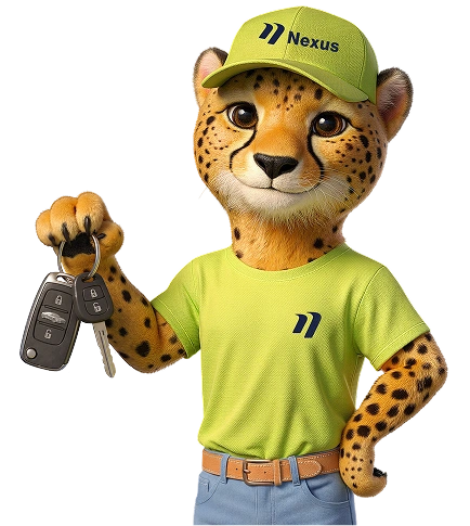 Nexie mascot holding car keys