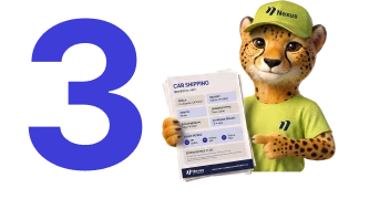 Step three — Nexie mascot holding a completed bill of lading