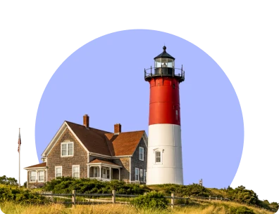 A lighthouse on the Massachusetts coast