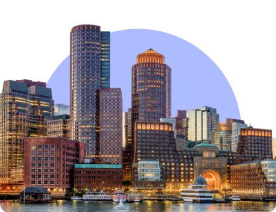 The Boston skyline at dusk